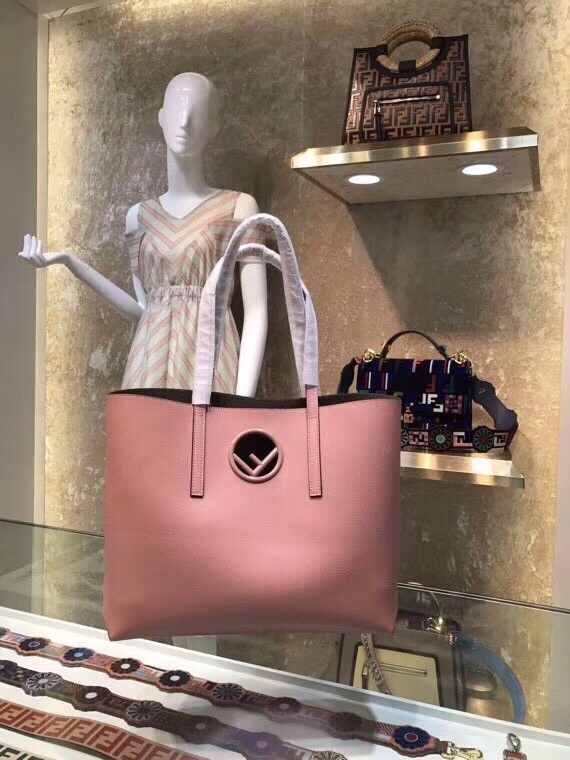 F**di pink kan i f logo shopper bag