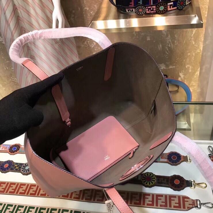 F**di pink kan i f logo shopper bag