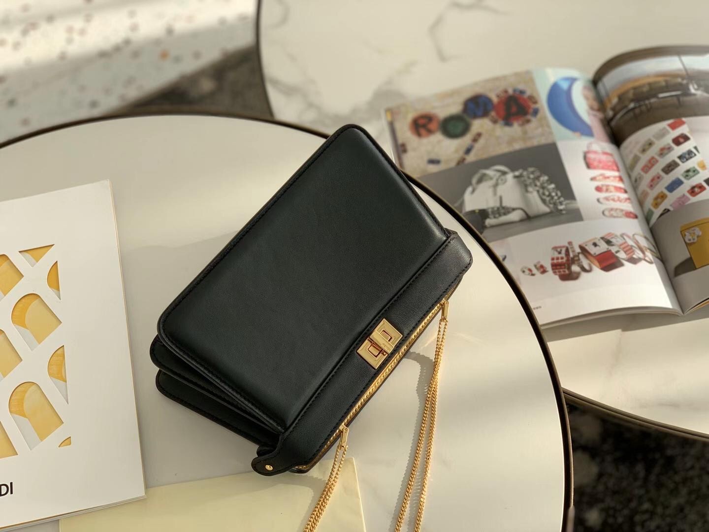 F**di black peekaboo iseeu pochette bag