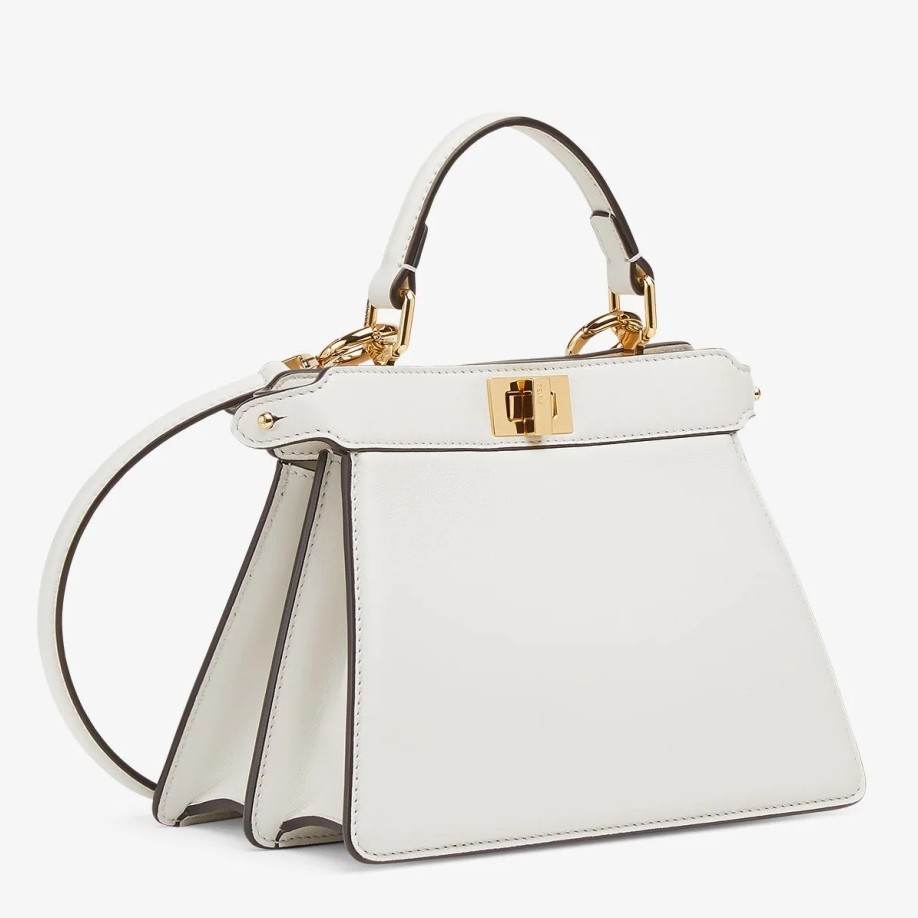 F**di peekaboo iseeu petite bag in white nappa leather