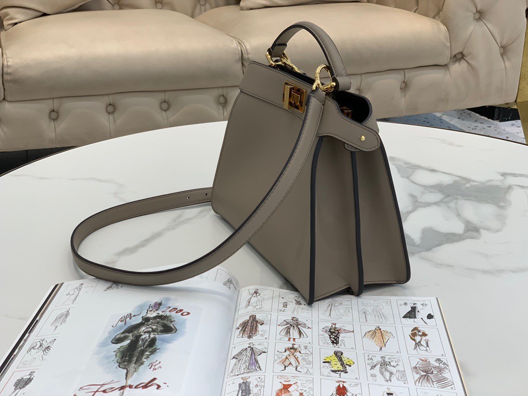 F**di peekaboo iseeu small bag in grey calfskin