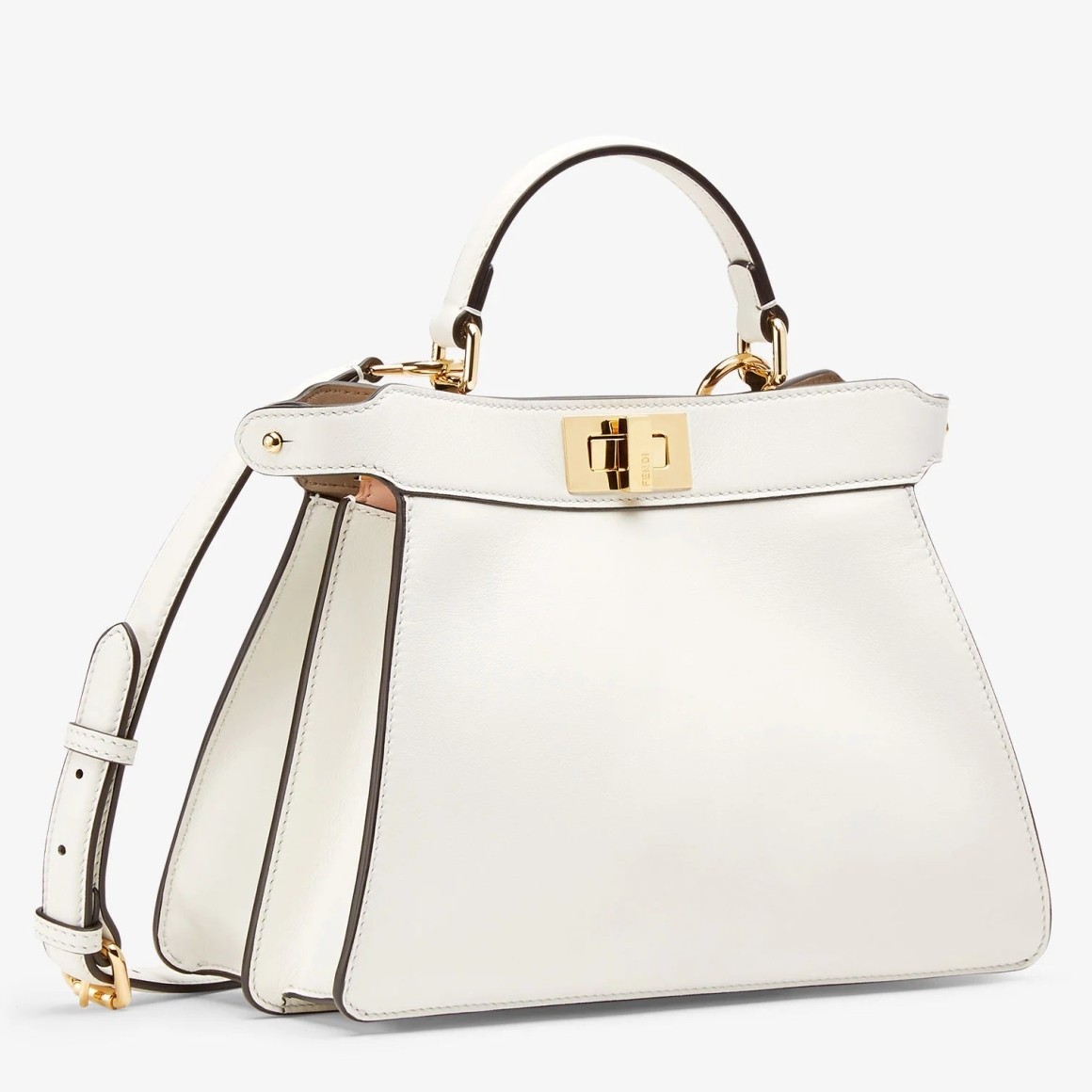 F**di peekaboo iseeu small bag in white calfskin