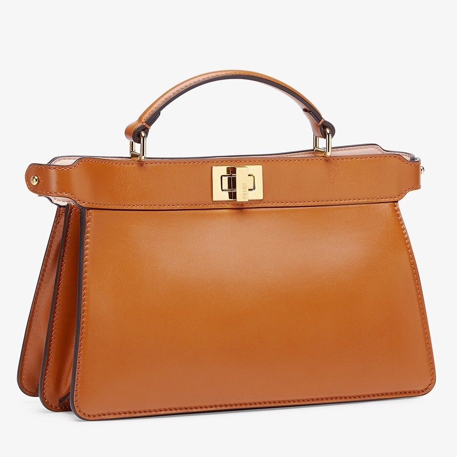 F**di peekaboo iseeu east-west bag in brown nappa