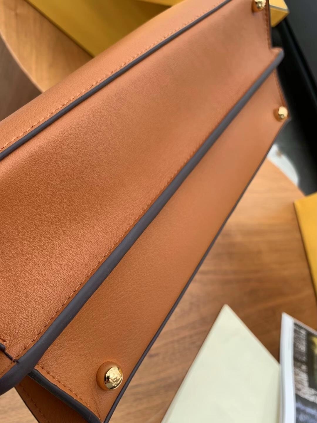 F**di peekaboo iseeu medium bag in brown leather