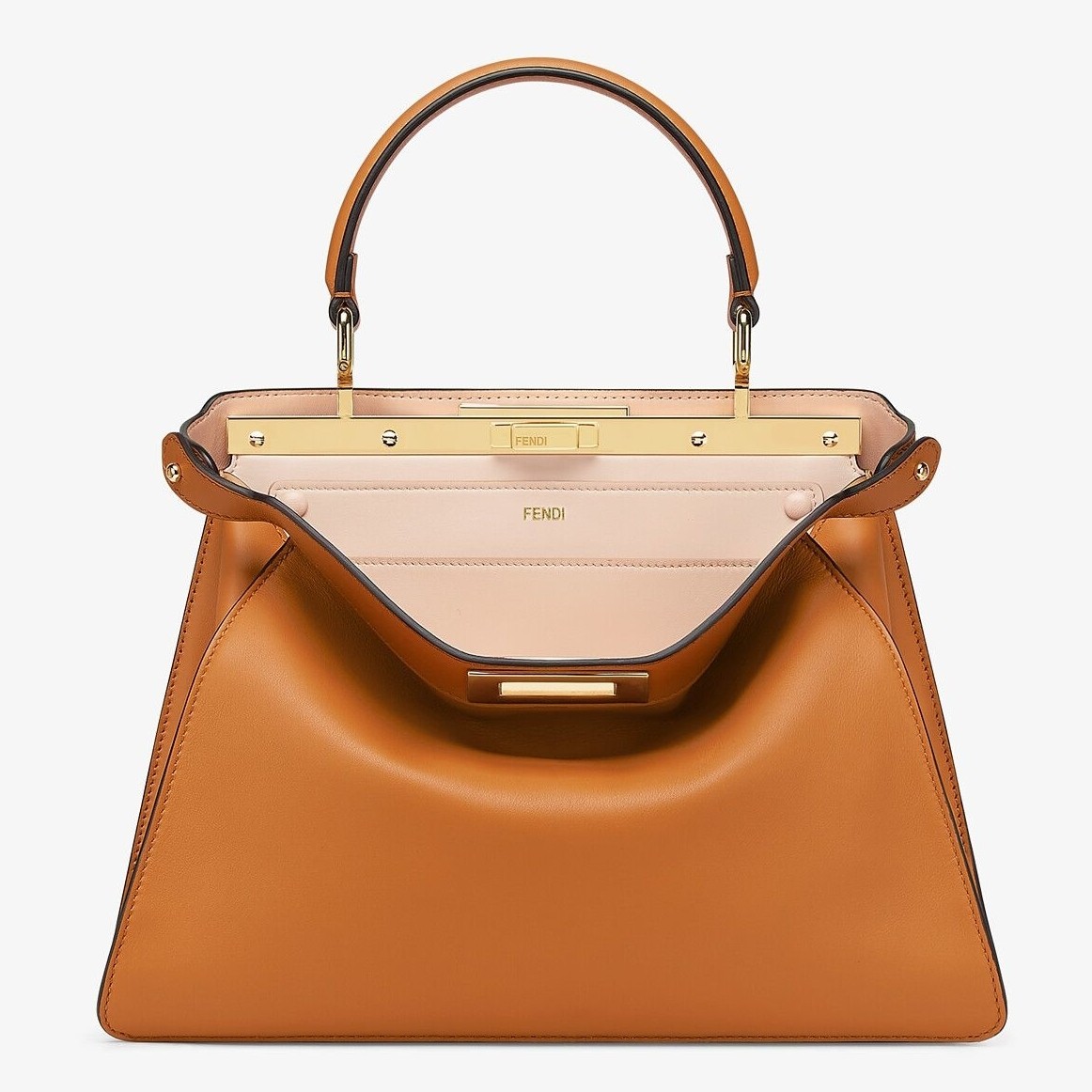 F**di peekaboo iseeu medium bag in brown leather