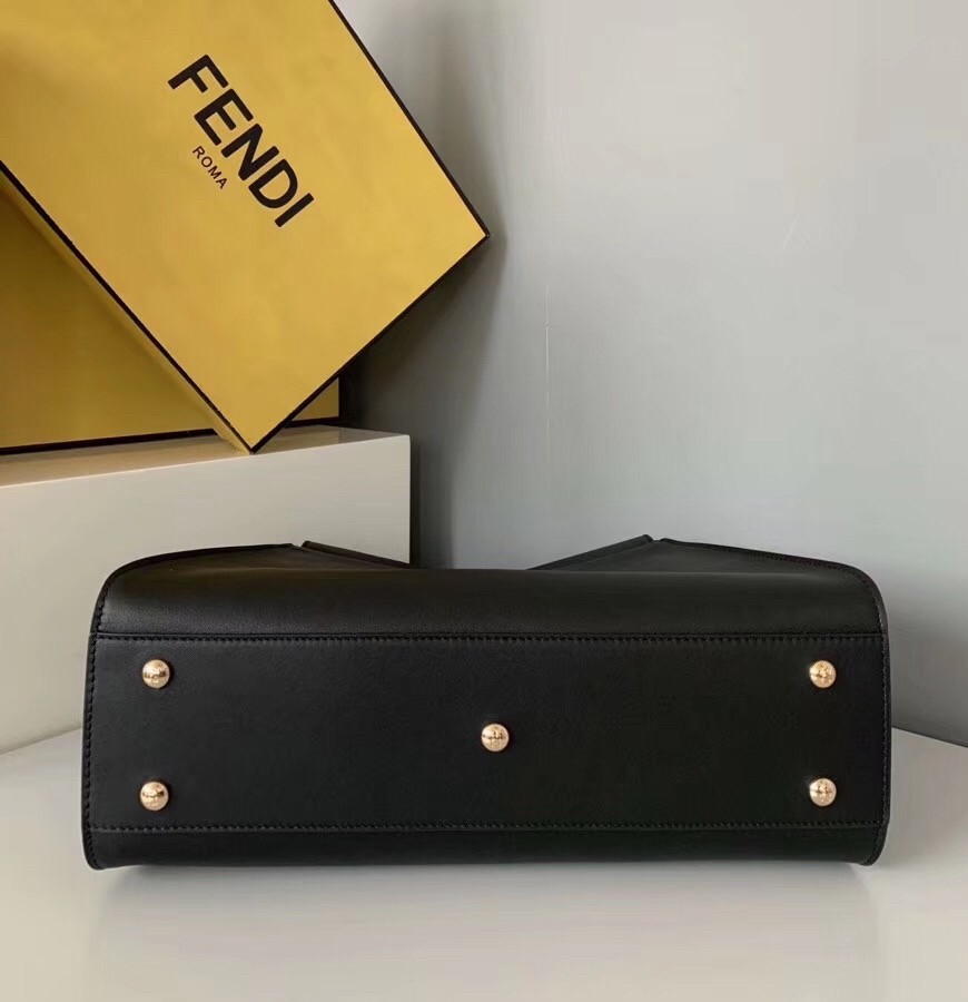 F**di black peekaboo medium bag with bag bugs eyes