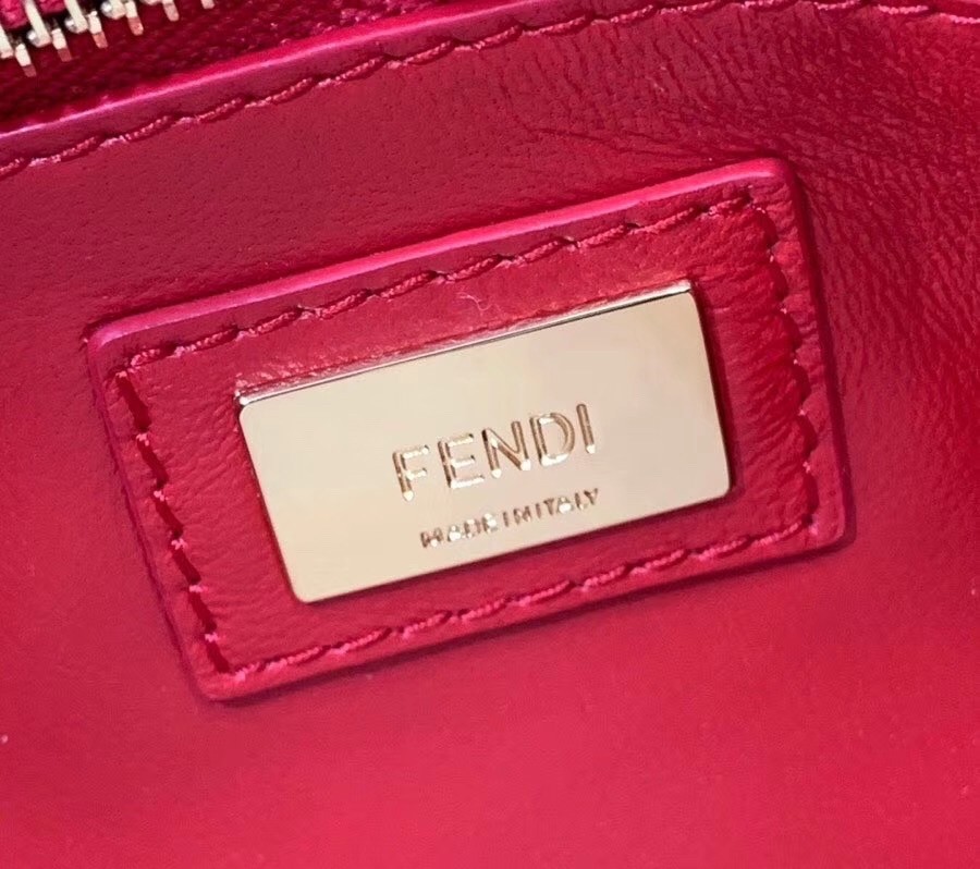 F**di peekaboo mini bag in red patent calfskin