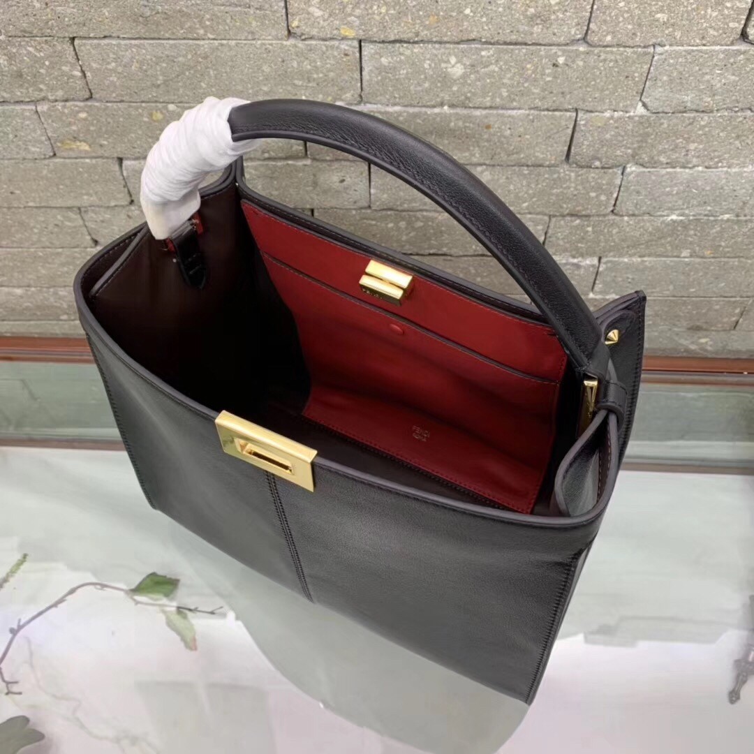F**di black peekaboo x lite regular bag