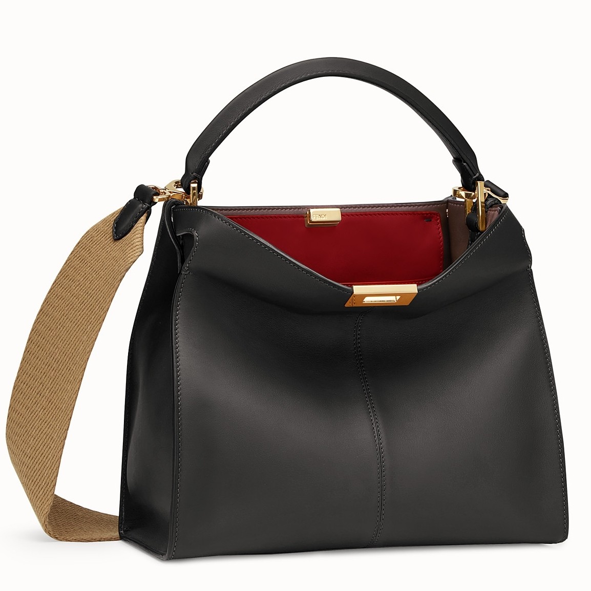 F**di black peekaboo x lite regular bag