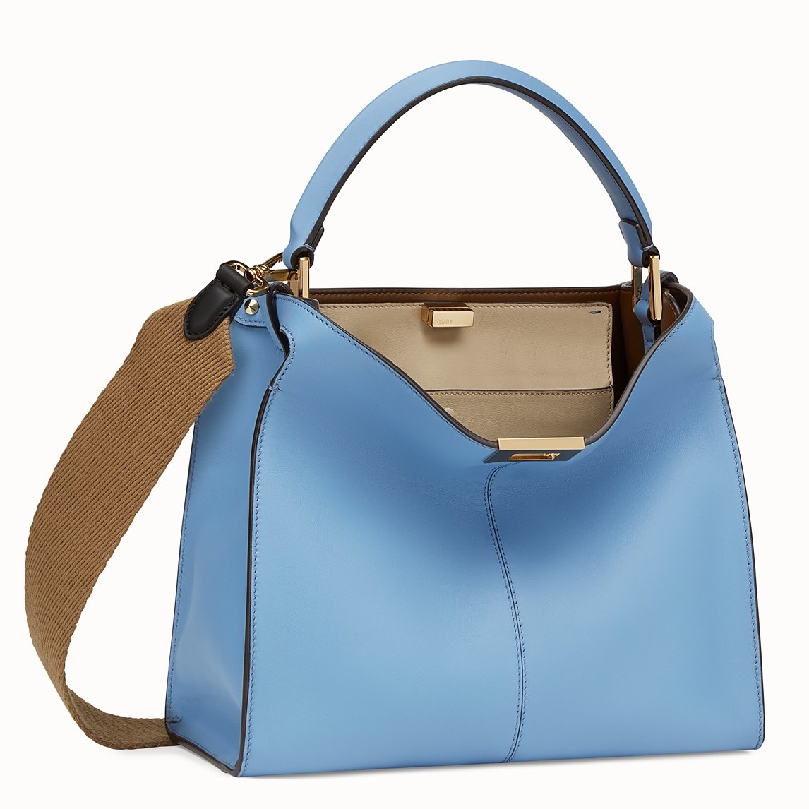 F**di pale blue peekaboo x lite regular bag