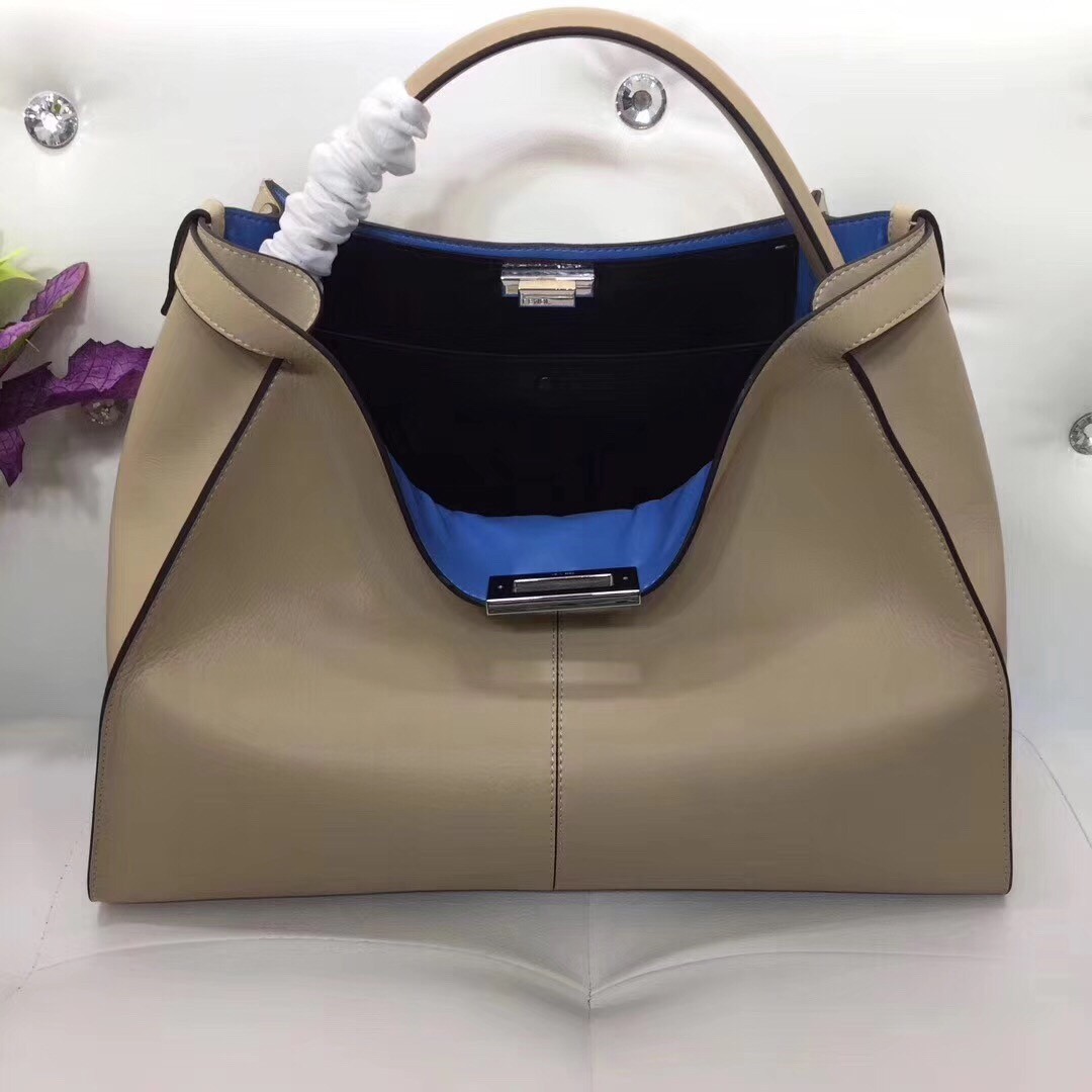 F**di beige peekaboo x lite large bag