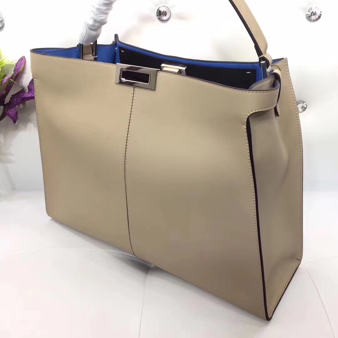 F**di beige peekaboo x lite large bag