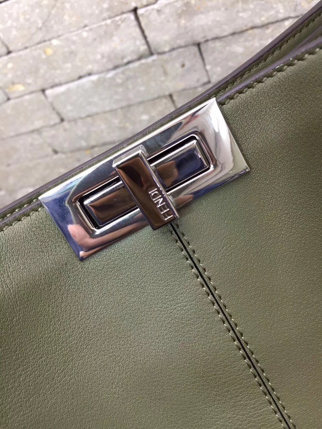 F**di green peekaboo x lite large bag