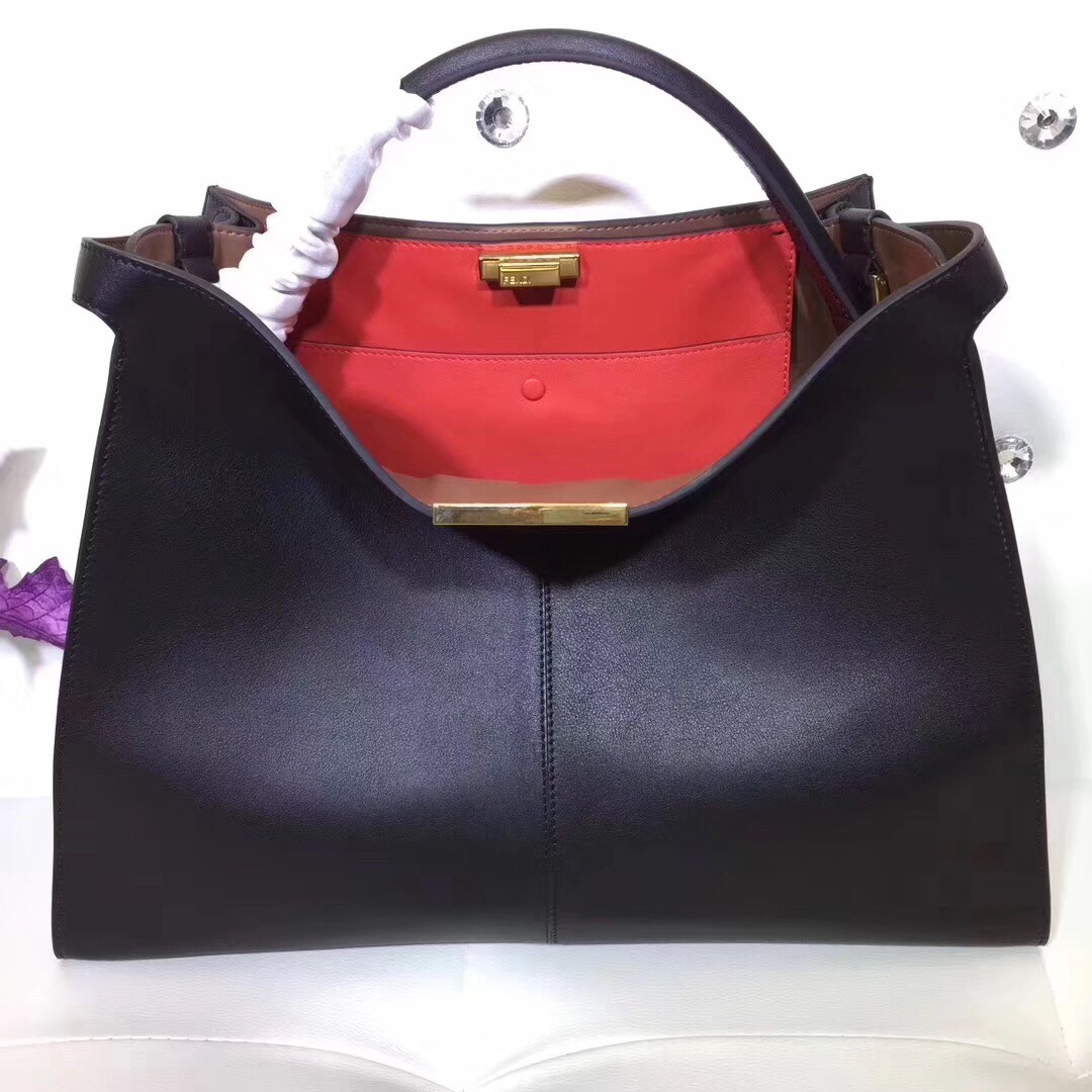 F**di black peekaboo x lite large bag