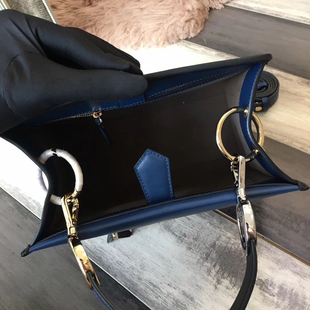F**di small runaway bag in black calfskin leather