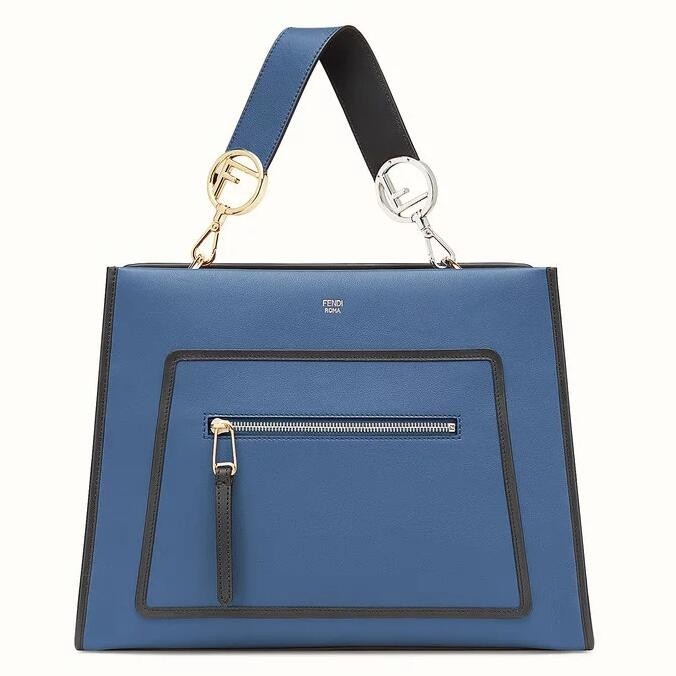 F**di small runaway bag in black calfskin leather