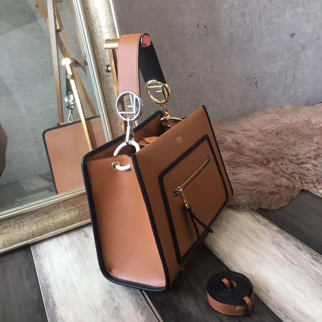 F**di small runaway bag in camarel calfskin leather