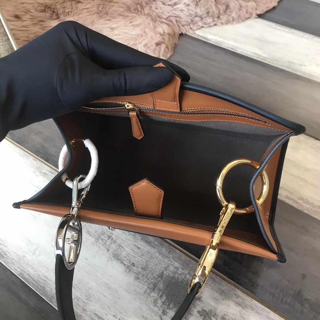 F**di small runaway bag in camarel calfskin leather