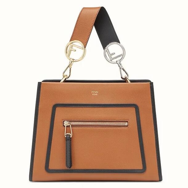 F**di small runaway bag in camarel calfskin leather