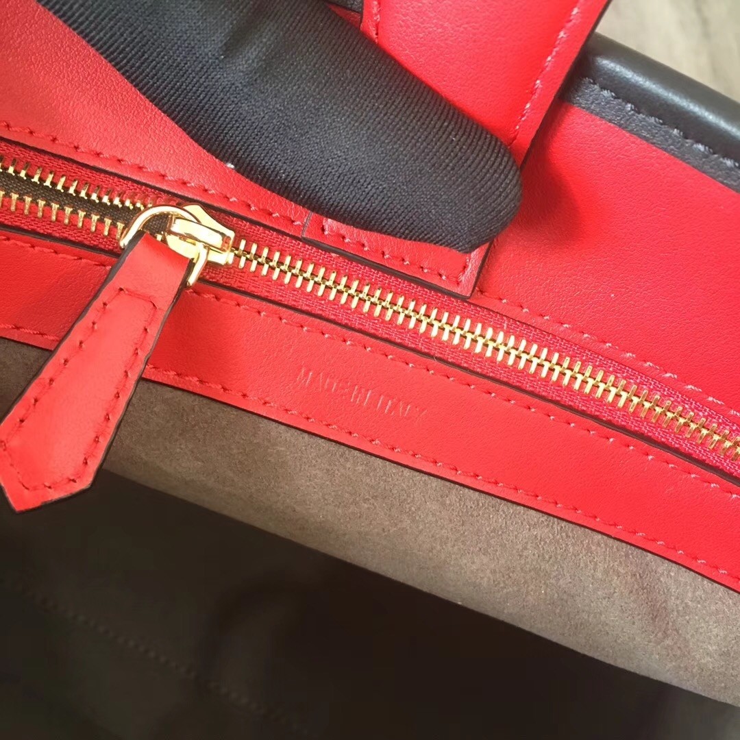 F**di small runaway bag in red calfskin leather
