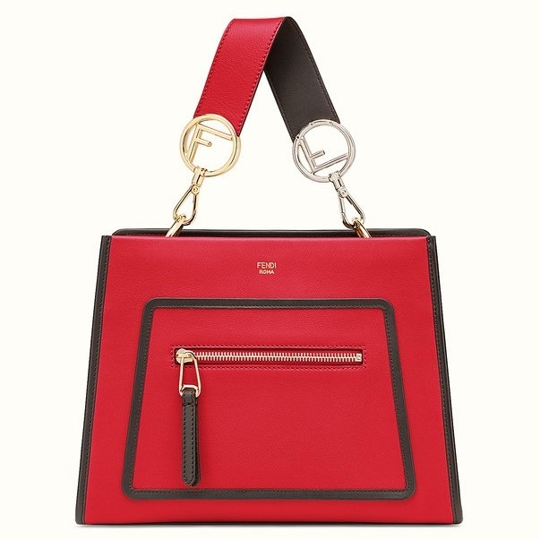 F**di small runaway bag in red calfskin leather