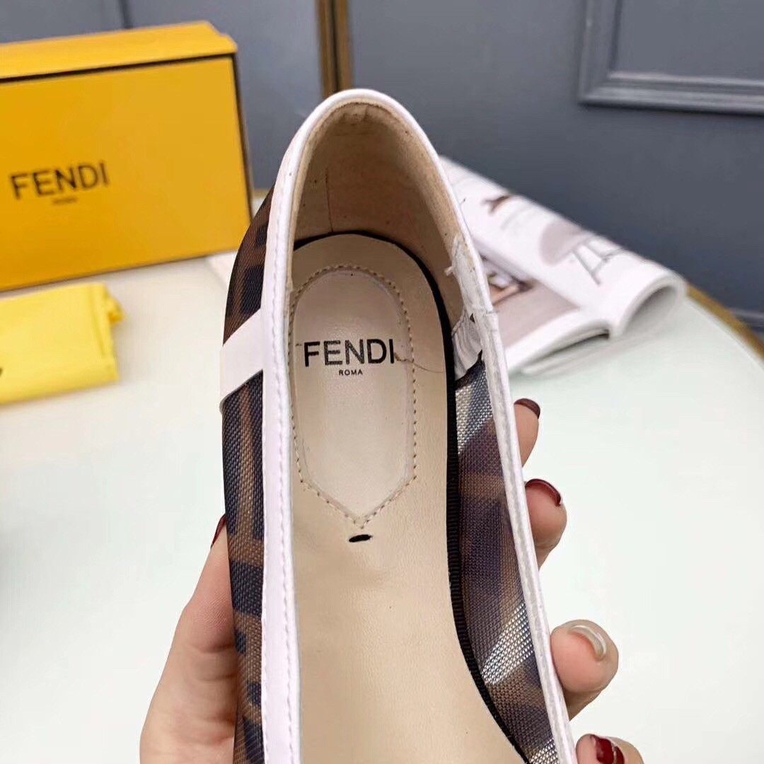 F**di white mesh flats ballerinas