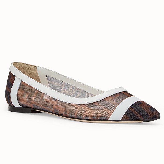 F**di white mesh flats ballerinas