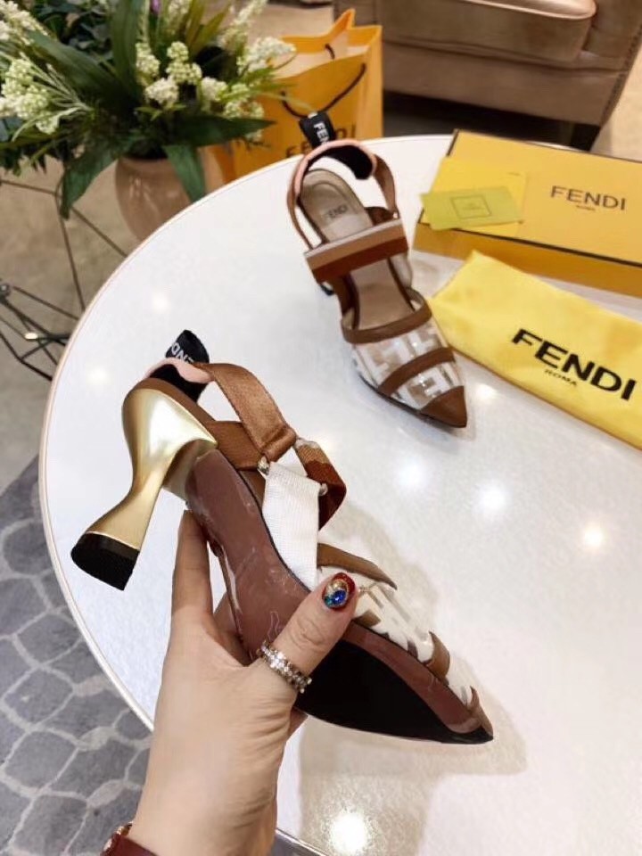 F**di white pu colibri slingbacks 85mm pumps