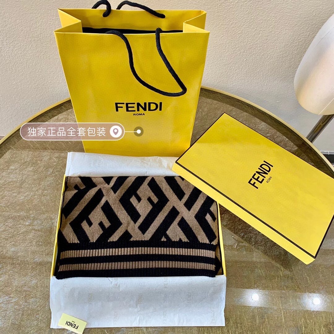 F**di wool and viscose ff scarf