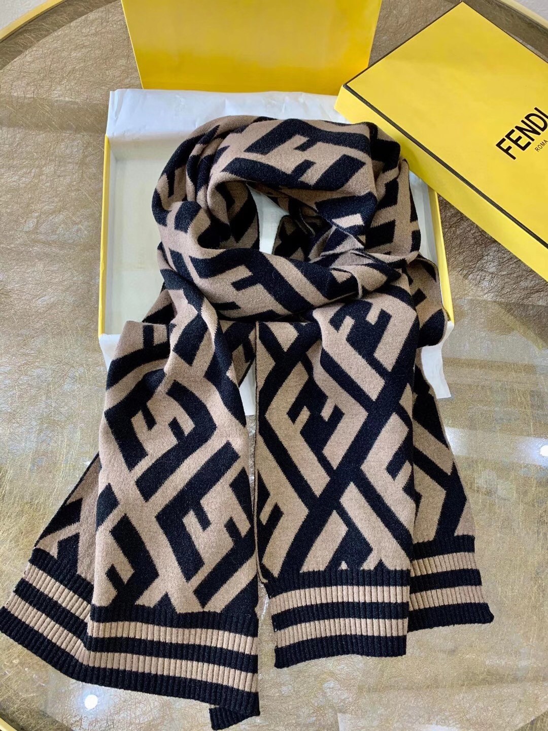 F**di wool and viscose ff scarf