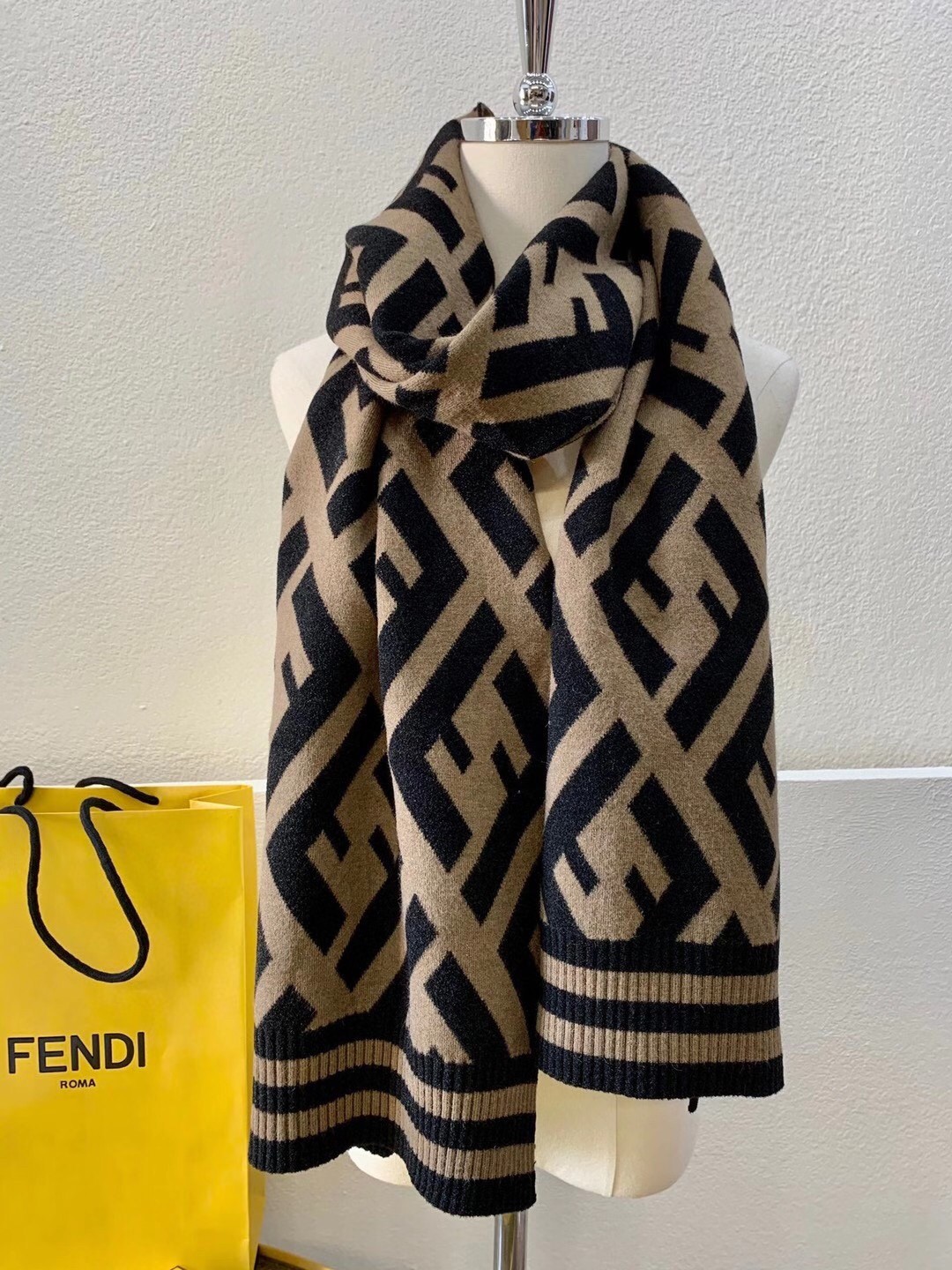 F**di wool and viscose ff scarf