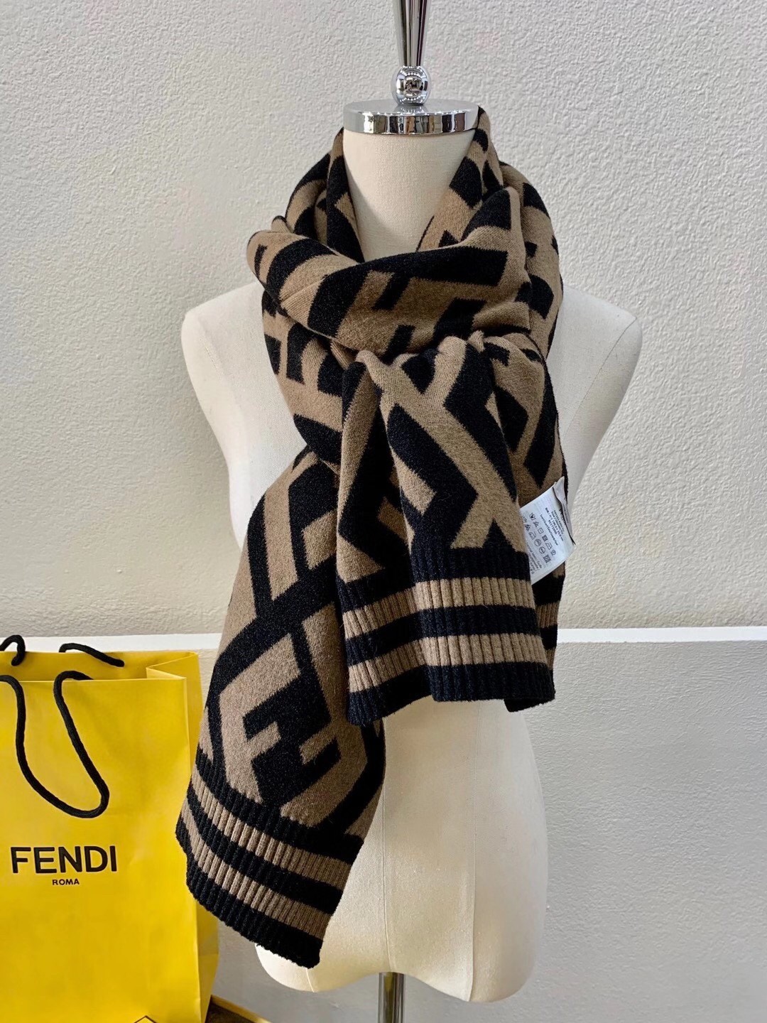 F**di wool and viscose ff scarf