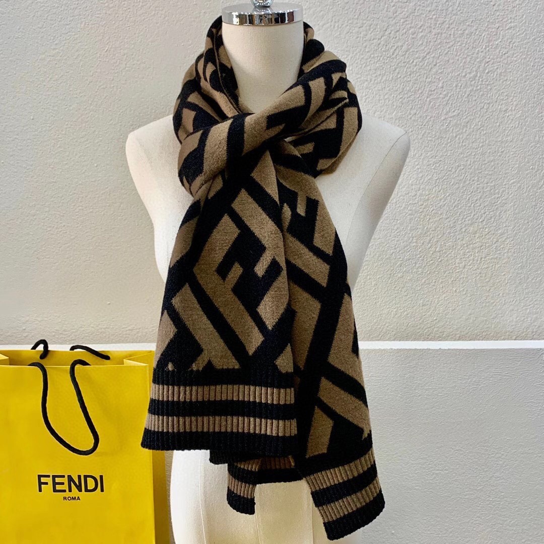 F**di wool and viscose ff scarf