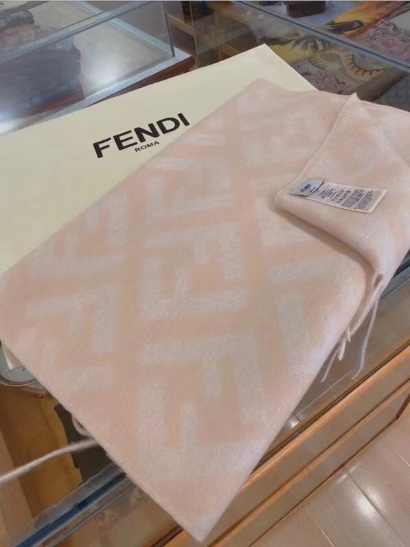 F**di beige cashmere ff long scarf