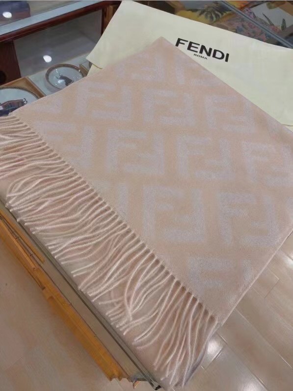 F**di beige cashmere ff long scarf