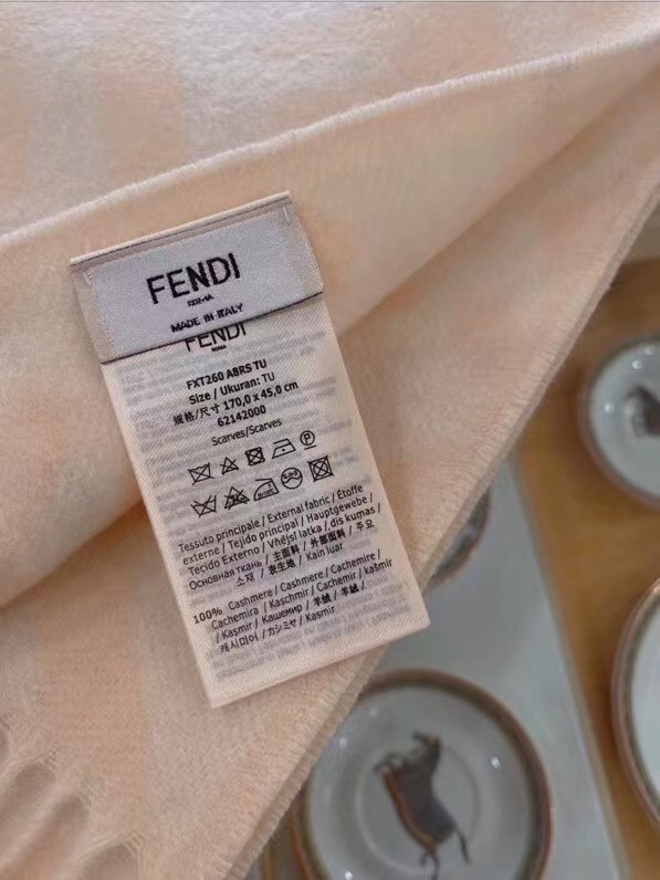 F**di beige cashmere ff long scarf