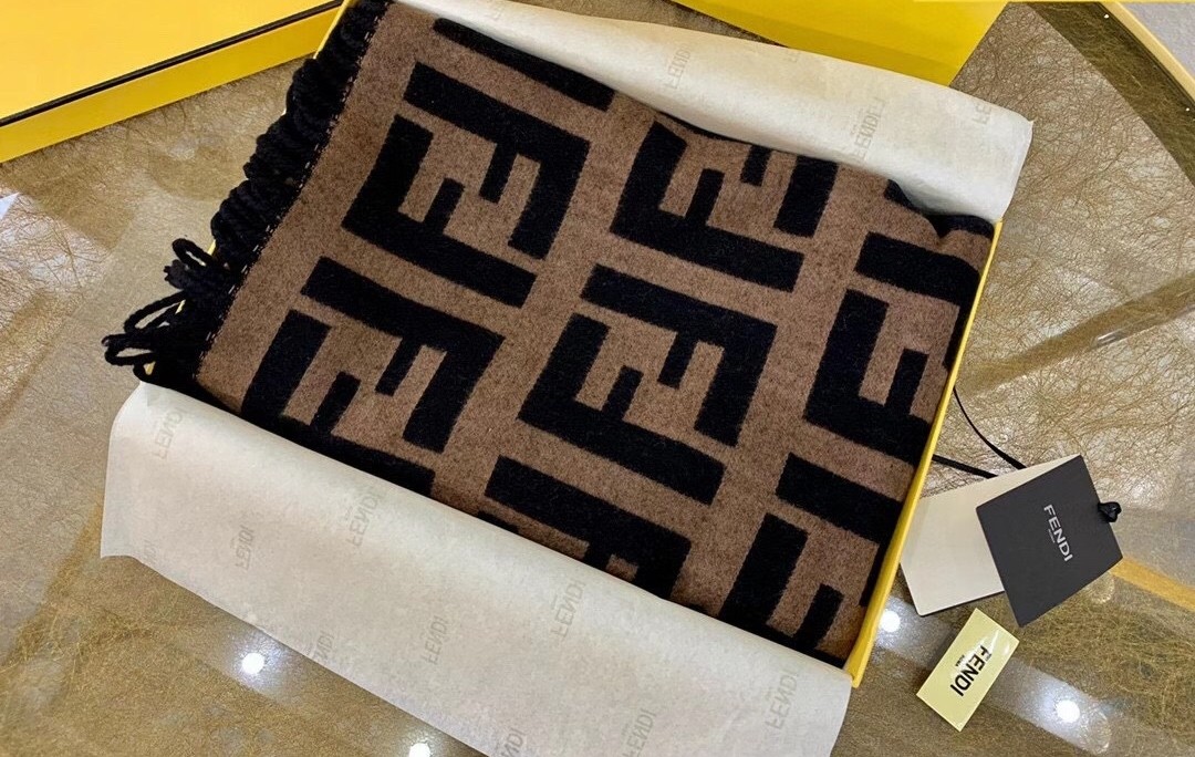 F**di brown ff triangle shawl