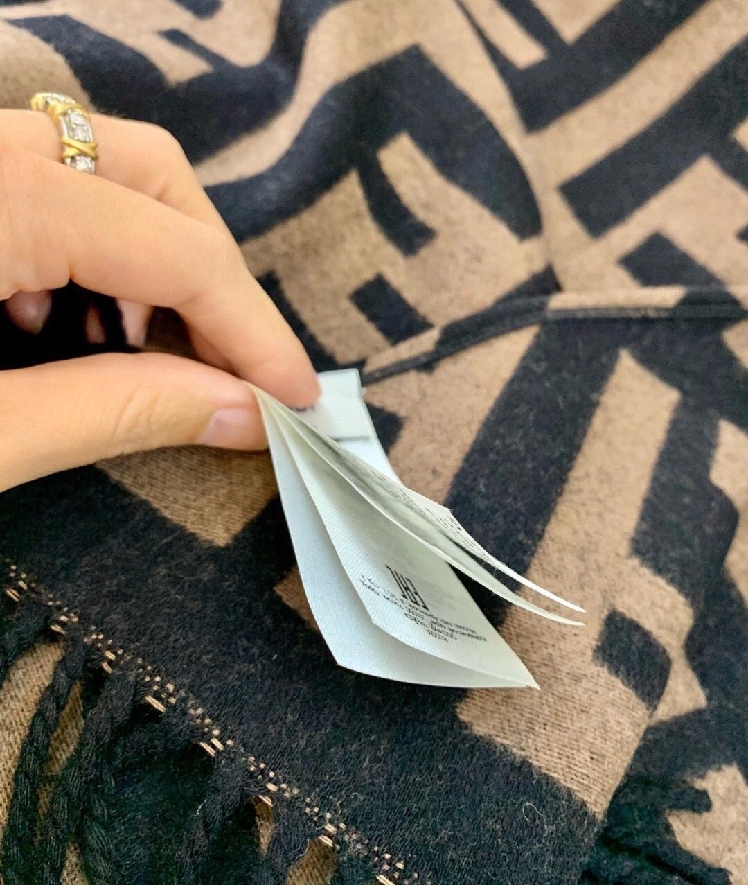 F**di brown ff triangle shawl