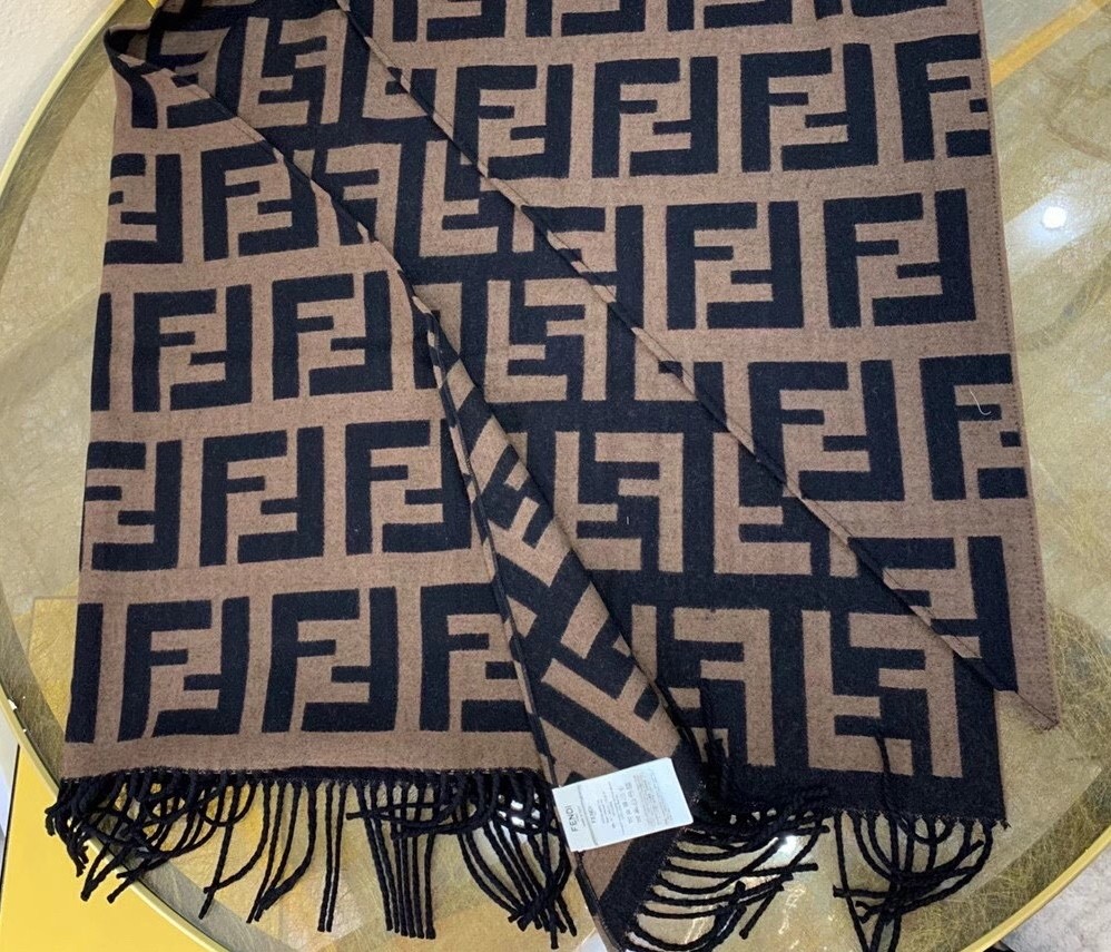 F**di brown ff triangle shawl