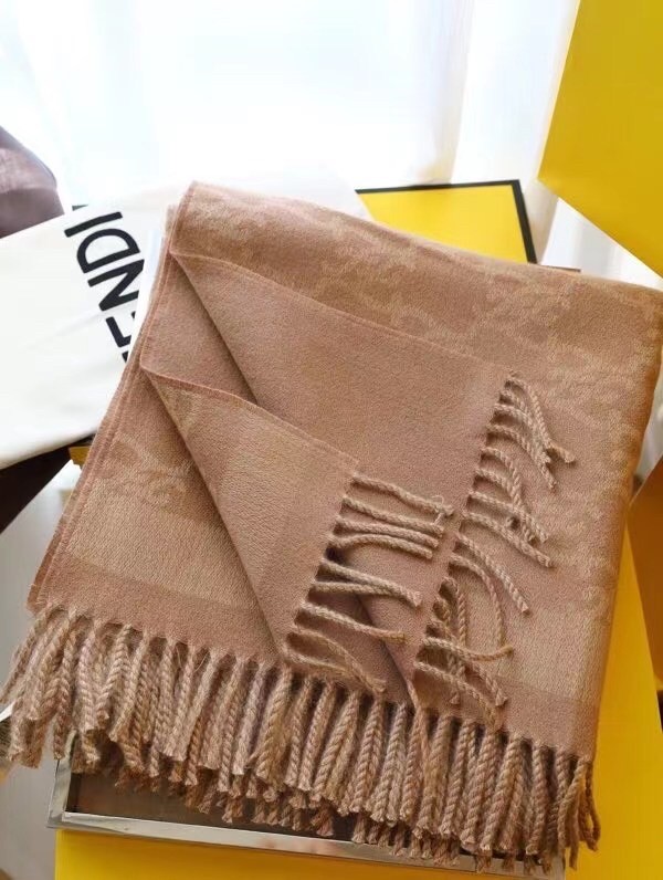 F**di karl poncho in beige wool and cashmere