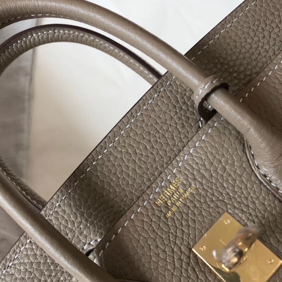 H**mes birkin 25cm bag in tourterelle clemence leather