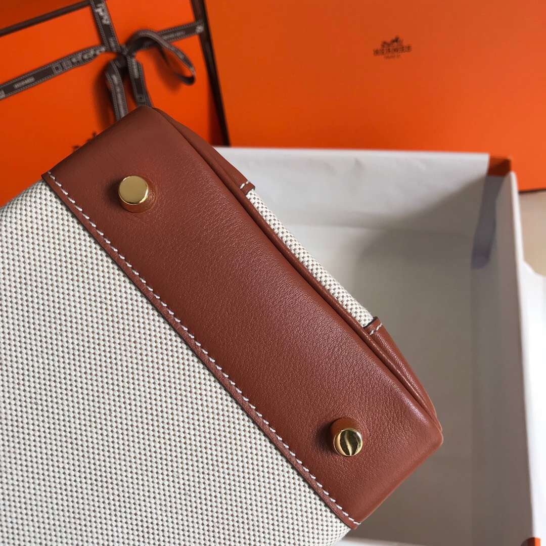 H**mes birkin 30cm bag in canvas with barenia leather