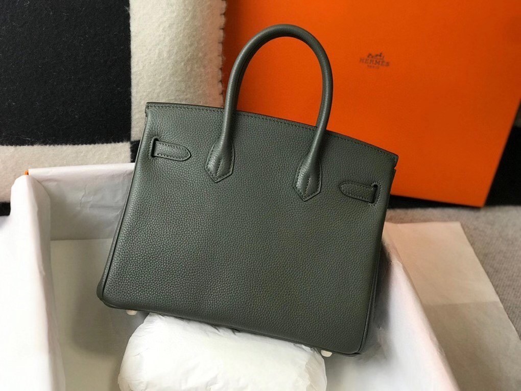 H**mes vert fonce clemence birkin 30cm bag ghw