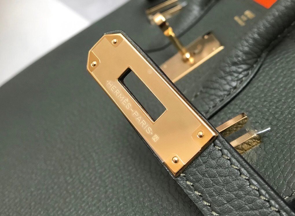 H**mes vert fonce clemence birkin 30cm bag ghw