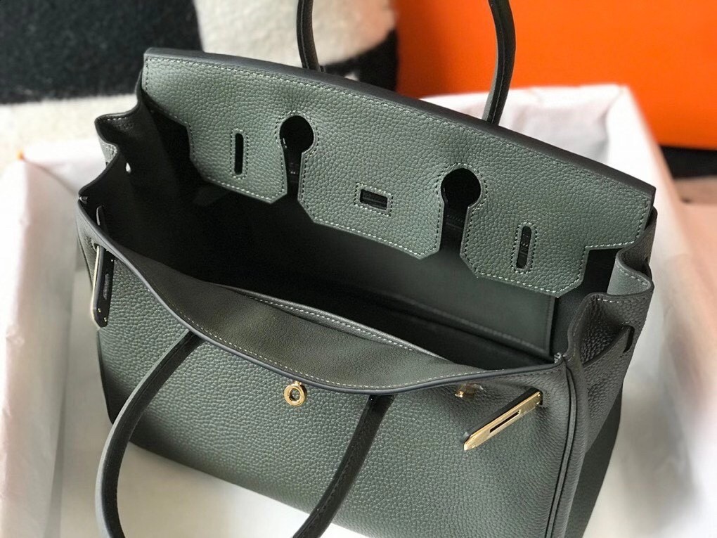 H**mes vert fonce clemence birkin 30cm bag ghw