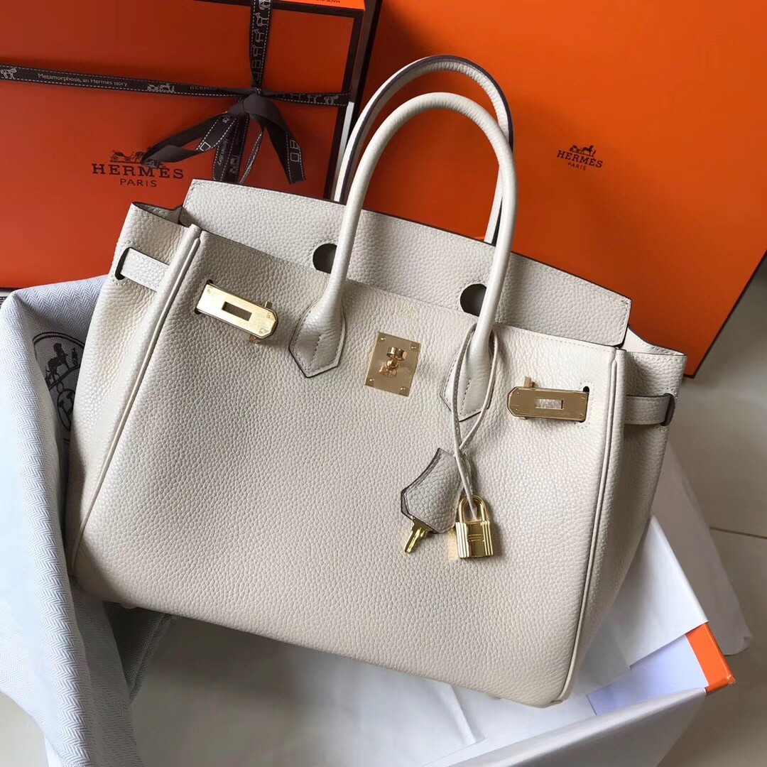 H**mes birkin 35cm bag in beton clemence leather