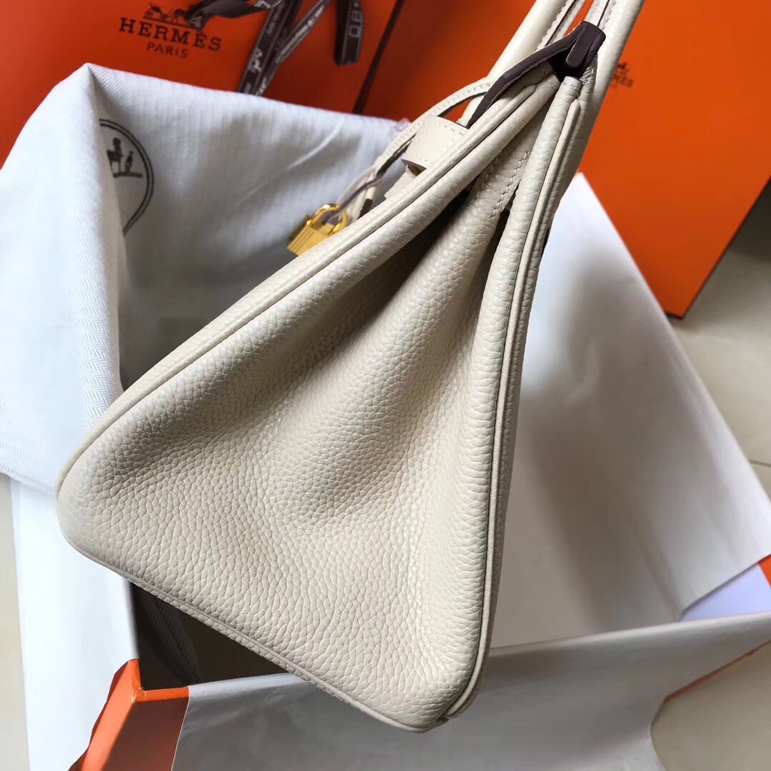 H**mes birkin 35cm bag in beton clemence leather