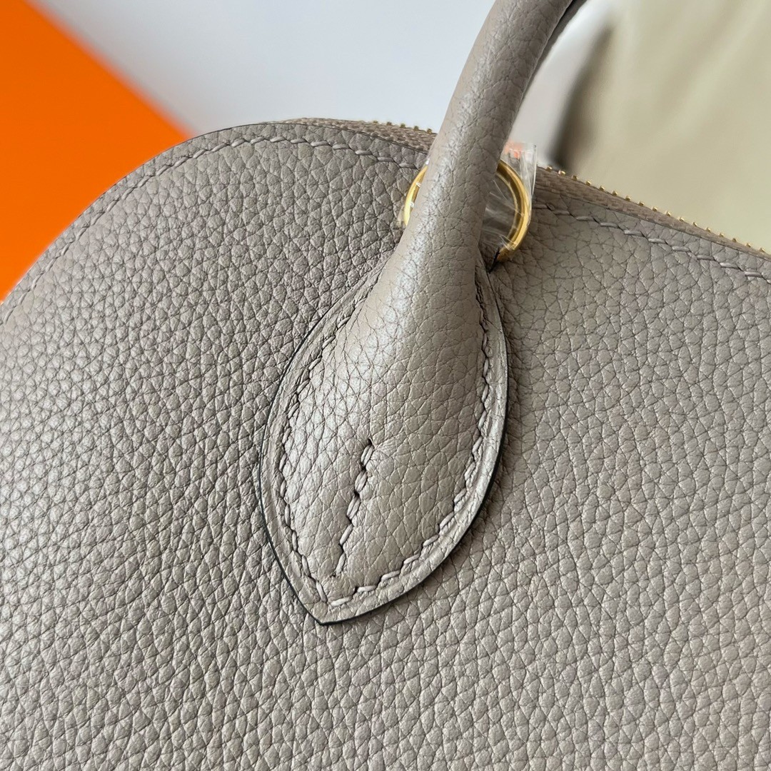 H**mes bolide 1923 mini handmade bag in gris asphalt evercolor calfskin