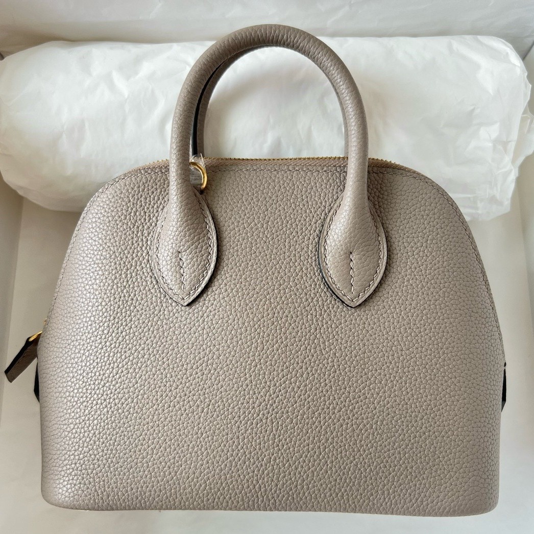 H**mes bolide 1923 mini handmade bag in gris asphalt evercolor calfskin