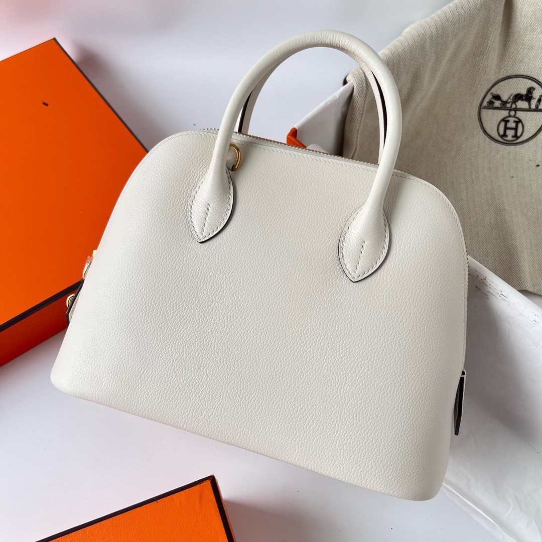 H**mes bolide 1923 25 handmade bag in nata evercolor calfskin